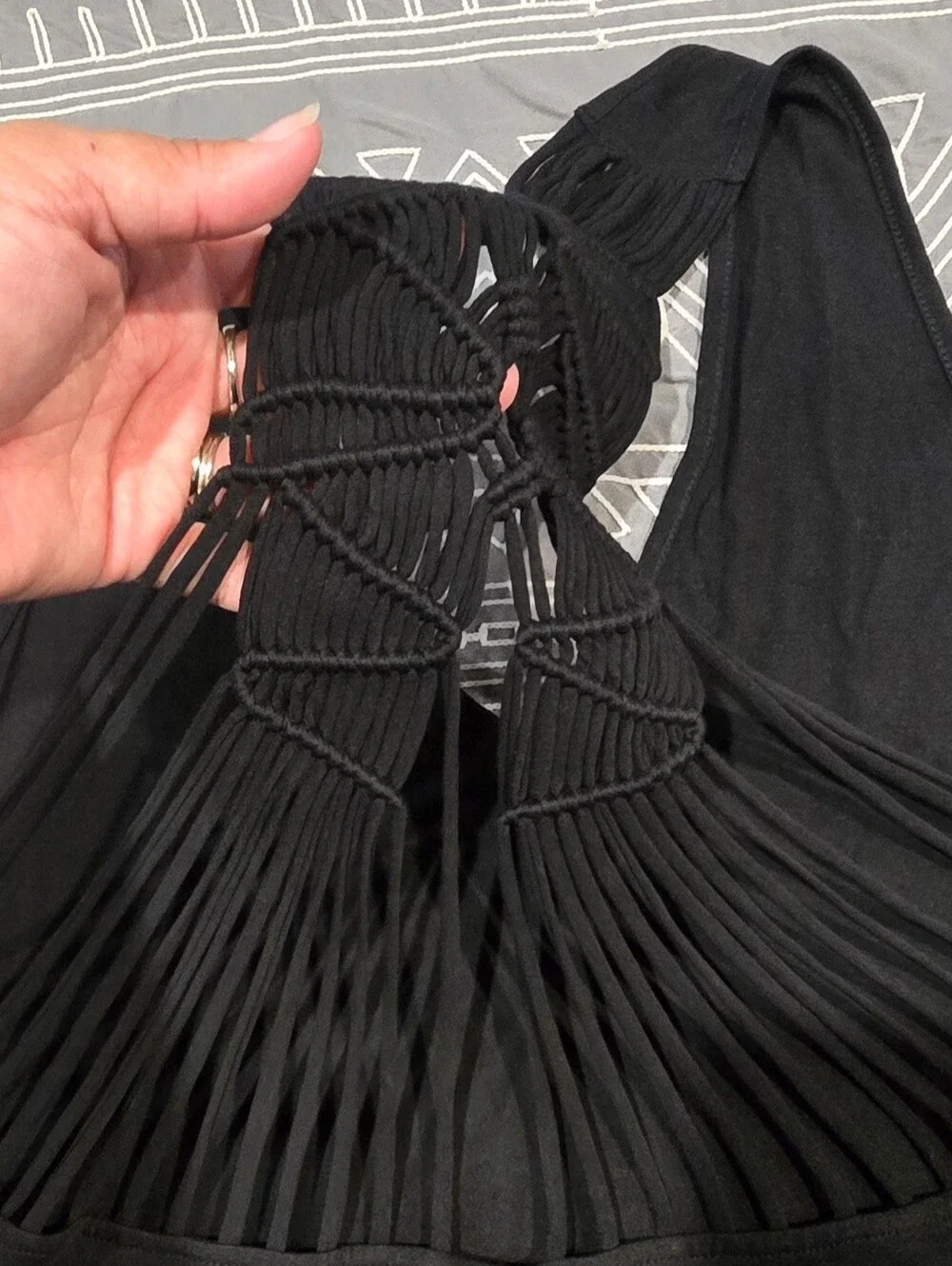 Free People Crochet Back Tank Top Size Medium